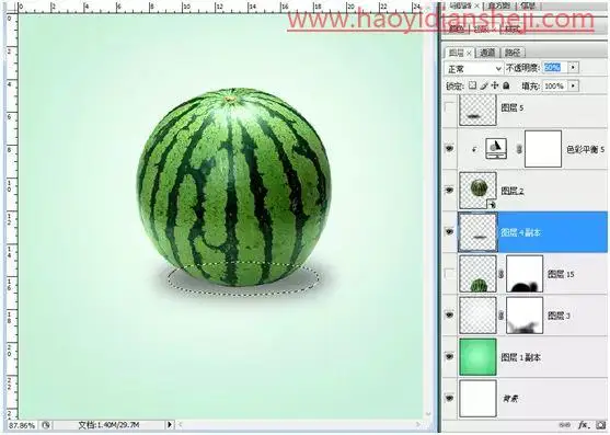 奇幻合成，通过PS合成一个创意的西瓜鱼缸_www.haoyidiansheji.com