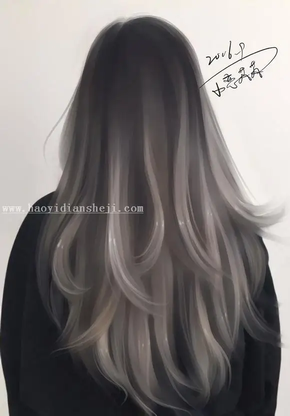 SAI教程，头发转手绘教程_www.haoyidiansheji.com