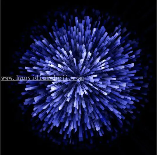烟花教程，制作放射烟花图片_www.haoyidiansheji.com