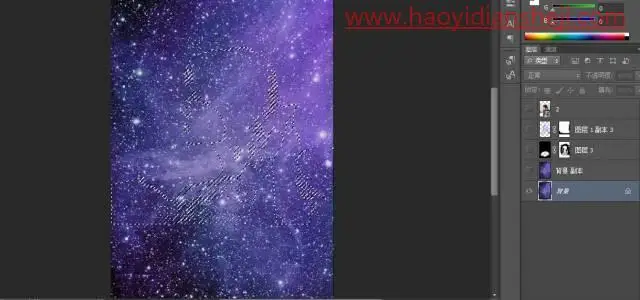 星空效果，打造梦幻星空人物照片_www.haoyidiansheji.com