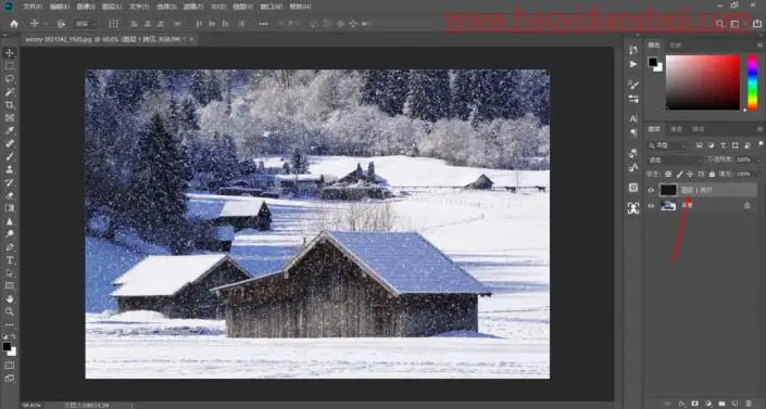 动图教程，制作唯美的冬季下雪动图效果_www.haoyidiansheji.com