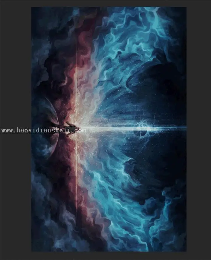 场景合成，通过PS中的凸出滤镜制作一个超现实的太空场景_www.haoyidiansheji.com