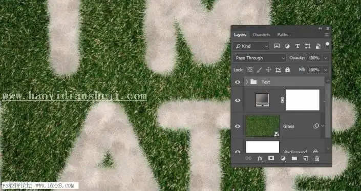 可爱字，通过PS制作可爱的毛绒绒质感的仿皮毛字体_www.haoyidiansheji.com