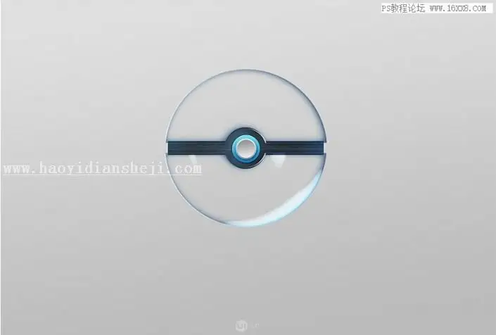 图标设计，制作晶莹剔透的玻璃球图标_www.haoyidiansheji.com