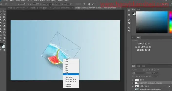 创意合成，合成一种创意的西瓜皮创意效果_www.haoyidiansheji.com