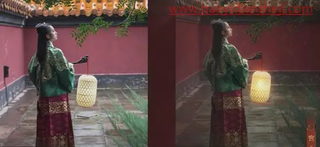 古风后期，古风灯笼夜景氛围人像后期修图_www.haoyidiansheji.com