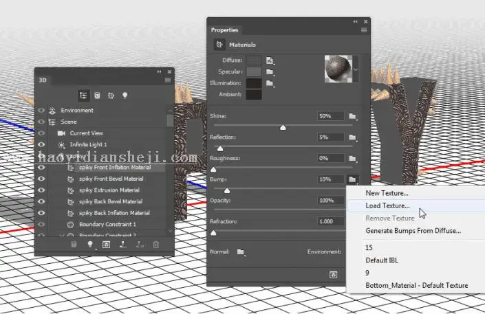 金属字，用PS制作3D效果的金属铆钉文字_www.haoyidiansheji.com