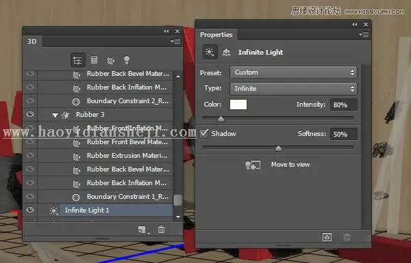 3D字体，通过PS制作红色积木立体文字图片_www.haoyidiansheji.com