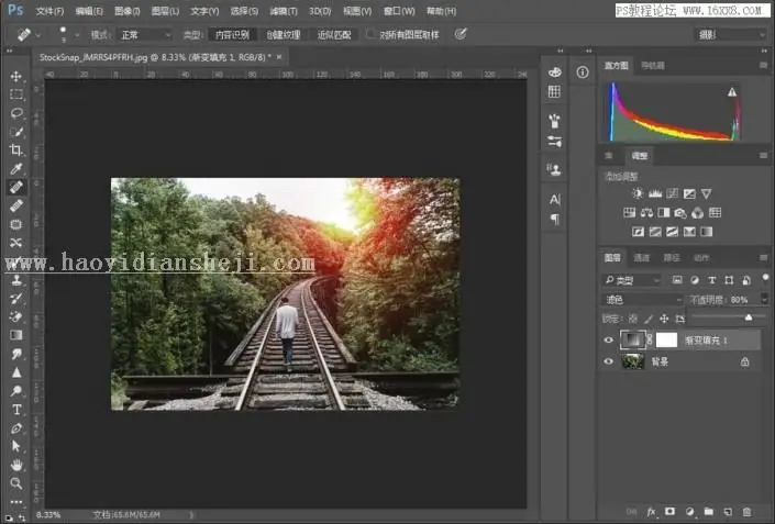 晚霞效果，用PS给普通照片添加梦幻的晚霞效果_www.haoyidiansheji.com