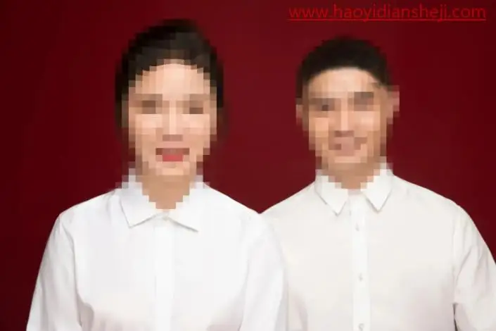 证件照，给结婚证上“女大男小”的照片进行修饰_www.haoyidiansheji.com