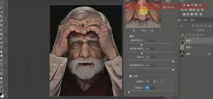 油画效果，真实照片转质感油画效果_www.haoyidiansheji.com