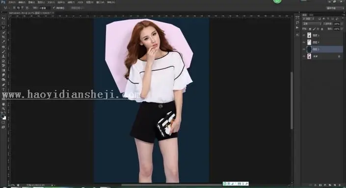 工具抠图，教大家用背景橡皮擦抠头发丝_www.haoyidiansheji.com