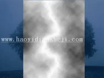 闪电效果，利用分层云彩快速制作闪电效果_www.haoyidiansheji.com