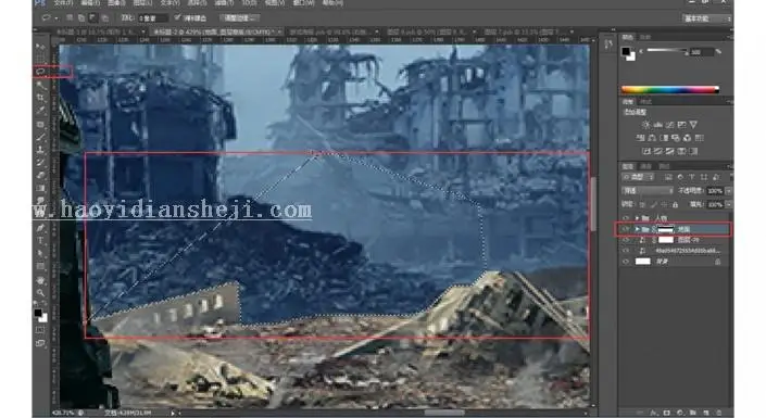 海报制作，用PS制作热血游戏战争海报_www.haoyidiansheji.com