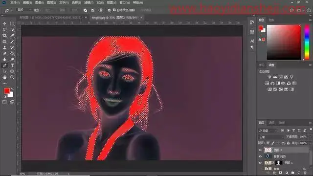 抠发丝，用PS中的蒙版给人物进行快速抠头发_www.haoyidiansheji.com