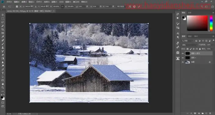 动图教程，制作唯美的冬季下雪动图效果_www.haoyidiansheji.com