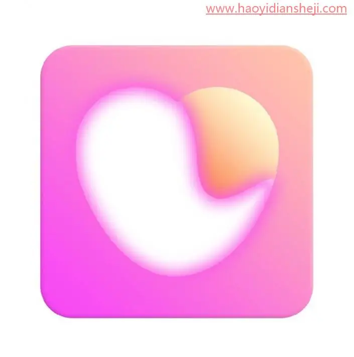 图标设计，设计一款心形的APP图标_www.haoyidiansheji.com