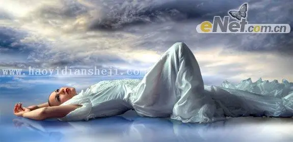 场景合成，通过PS给人物合成梦幻的天鹅场景的图片_www.haoyidiansheji.com
