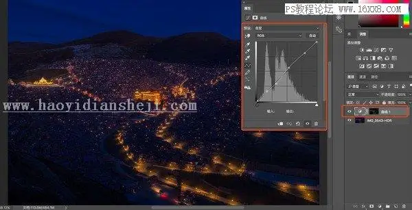 夜景照片，通过PS对夜景照片进行后期修图_www.haoyidiansheji.com