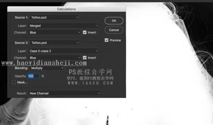 图片合成，在ps中制作逼真的纹身效果图_www.haoyidiansheji.com