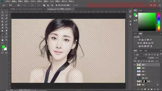 抠发丝，用PS中的蒙版给人物进行快速抠头发_www.haoyidiansheji.com