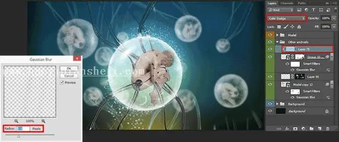 场景合成，用ps制作一个美轮美奂的科幻场景_www.haoyidiansheji.com