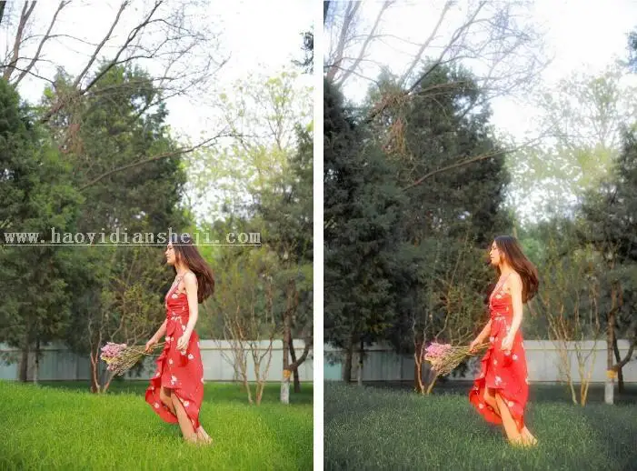 LR调色教程，通过LR调出朦胧发光的复古人像_www.haoyidiansheji.com