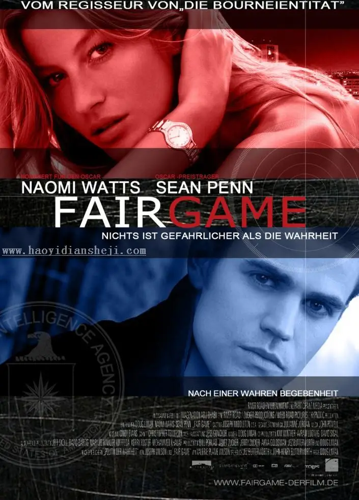 海报制作，通过PS制作《FAIR GAME》的电影海报_www.haoyidiansheji.com