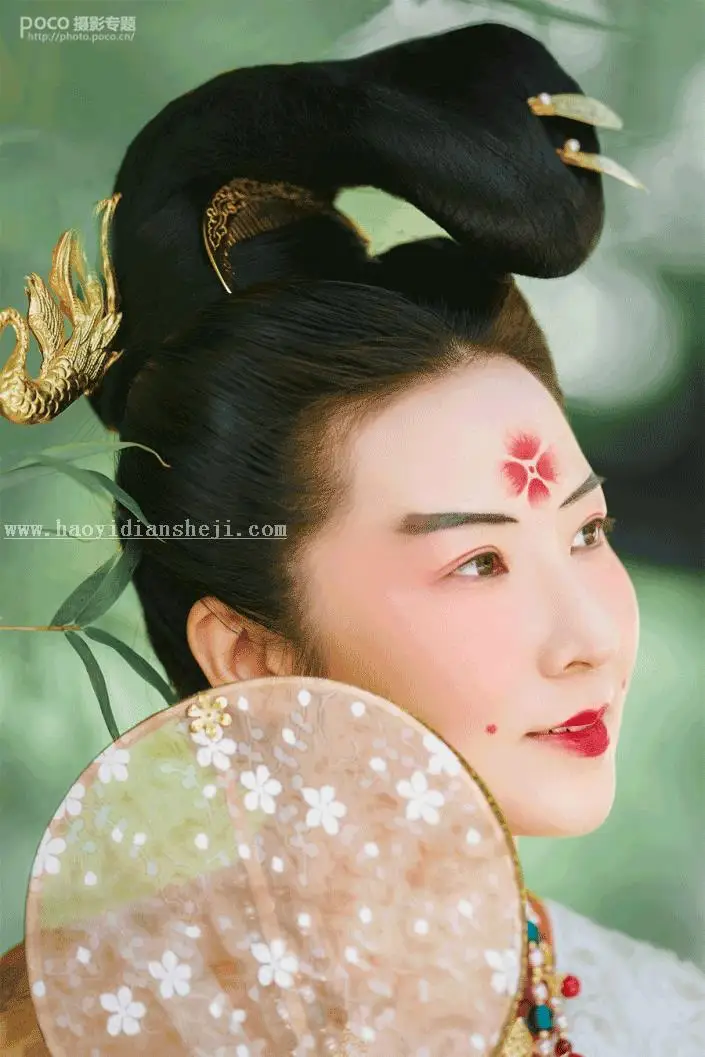 古风人像，通过PS制作唐代女子风格的古风效果人像照片_www.haoyidiansheji.com