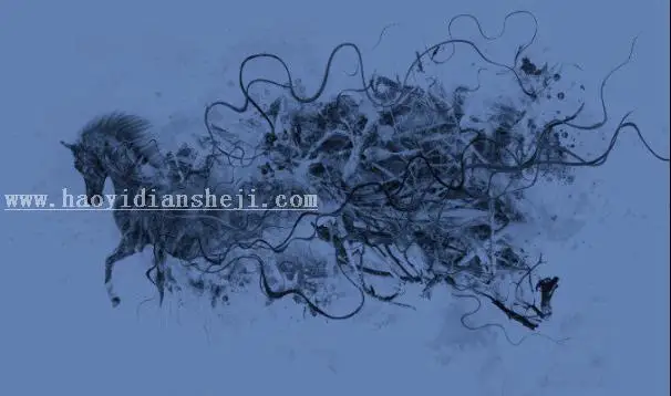 插画制作，在PS中建一个艺术马插画_www.haoyidiansheji.com