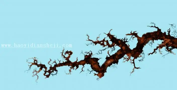 国画效果，用PS制作一张梅花雪景图_www.haoyidiansheji.com