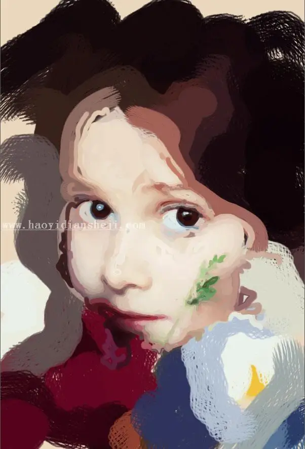 油画效果，水彩油画效果视频教程_www.haoyidiansheji.com