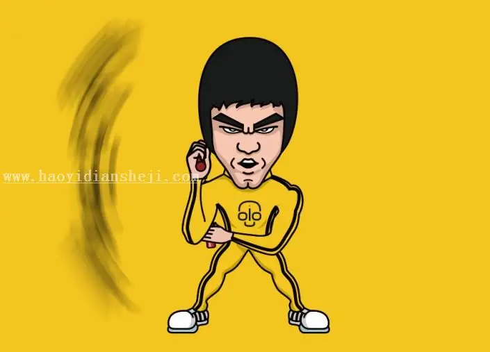 动画教程，用PS做一个李小龙武术动态图_www.haoyidiansheji.com