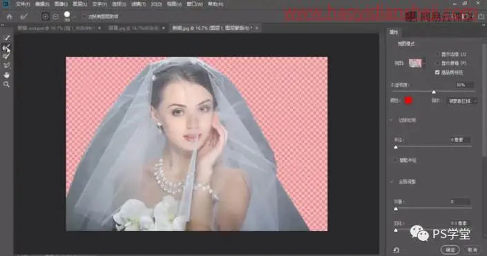 抠婚纱，用新功能快速抠出半透明婚纱照片_www.haoyidiansheji.com