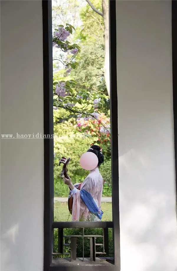 古风照片，通过PS给外景汉服人像制造古典色彩感_www.haoyidiansheji.com