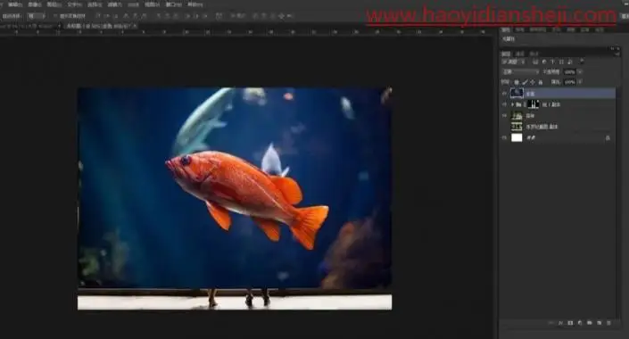 奇幻合成，制作一张超现实的森林里观鱼的场景_www.haoyidiansheji.com