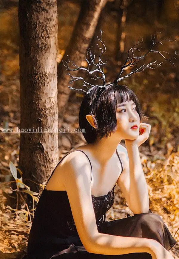 暖色调，调出秋日森林精灵人像照片_www.haoyidiansheji.com