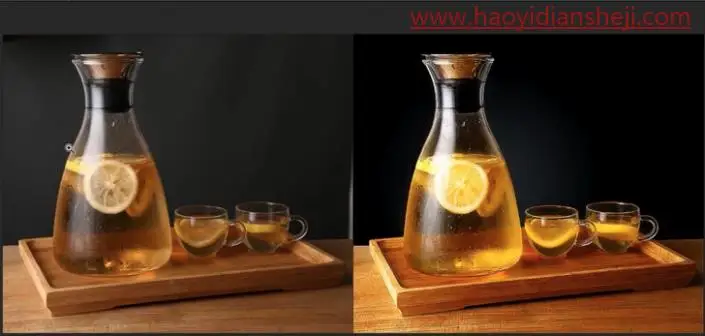 食品美工，给柠檬茶水进行精修调色_www.haoyidiansheji.com