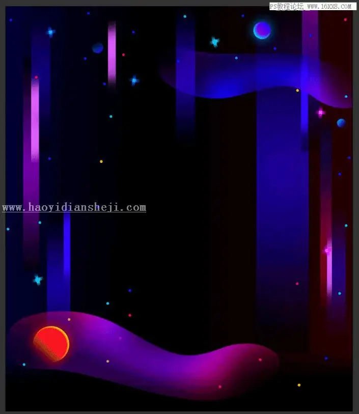 插画制作，用PS绘制卡通风格的机器人插画_www.haoyidiansheji.com
