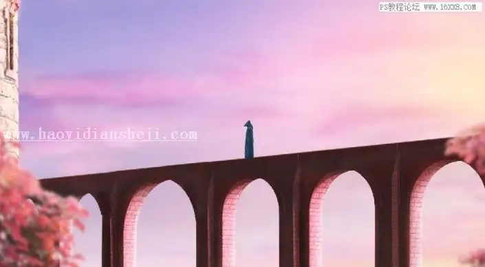 场景合成，用PS合成一副梦幻的二次元场景_www.haoyidiansheji.com