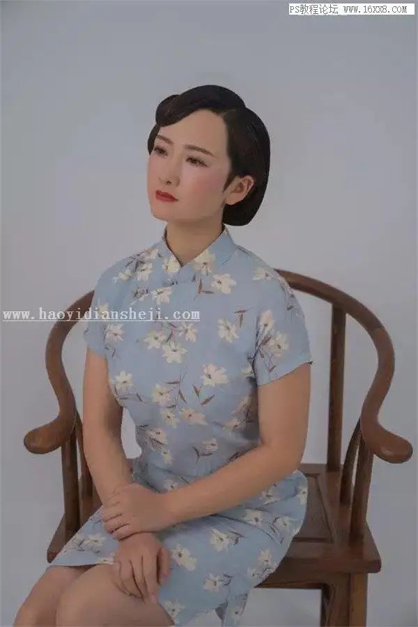 工笔画，用PS制作古典中国范的工笔画人物效果_www.haoyidiansheji.com