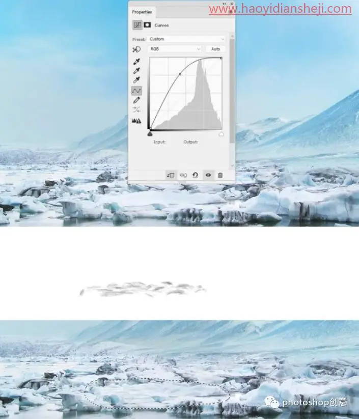创意合成，合成冰冻特效的金鱼场景_www.haoyidiansheji.com