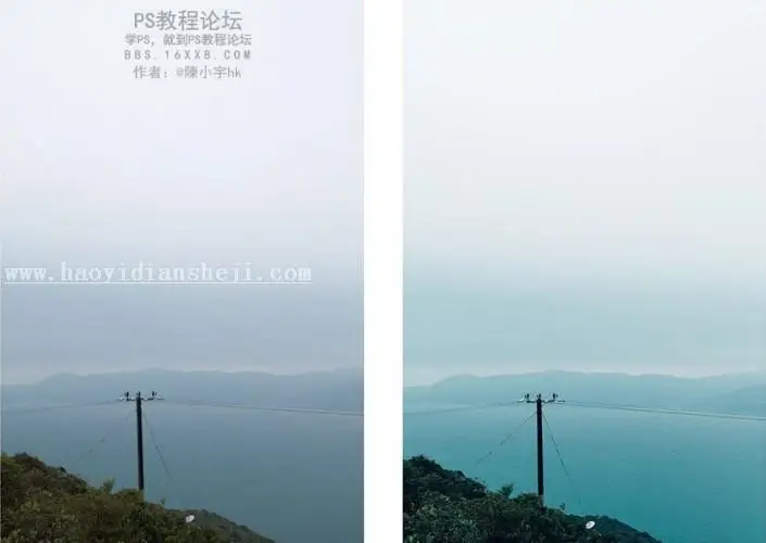风景调色，教你用LR调意境暗森系调色教程_www.haoyidiansheji.com