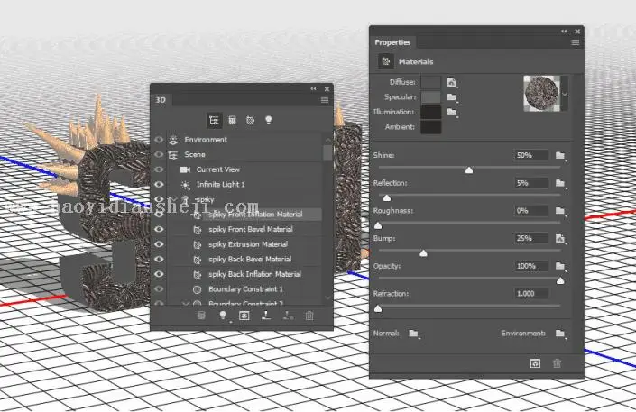 金属字，用PS制作3D效果的金属铆钉文字_www.haoyidiansheji.com