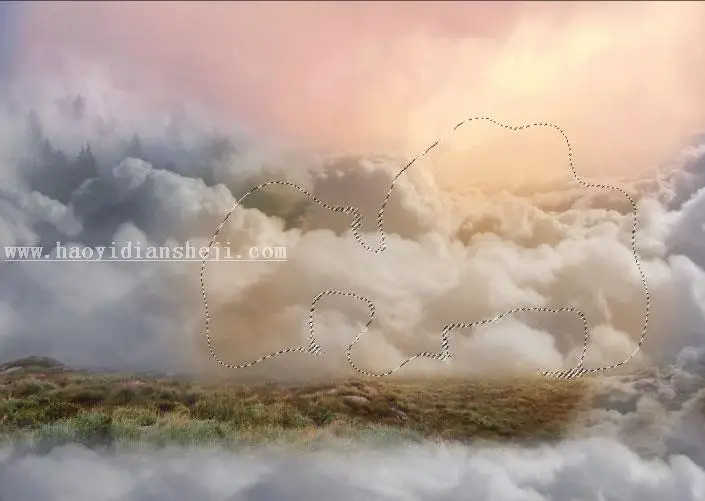 童话场景，合成鲸鱼城堡童话场景_www.haoyidiansheji.com