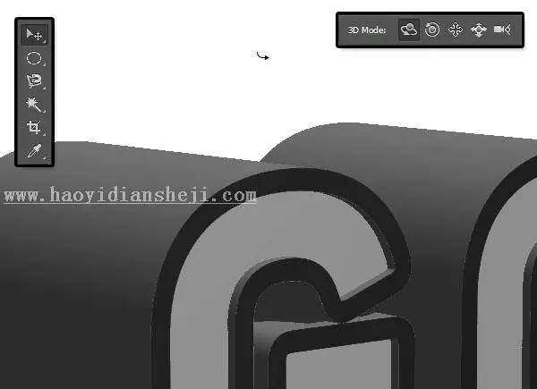 3D功能，用PS中的3D功能制作金属材质的文字_www.haoyidiansheji.com