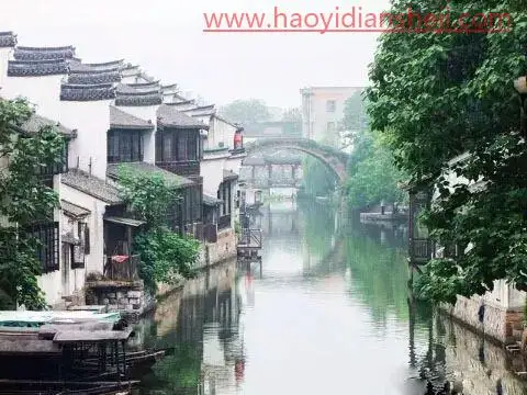 水墨画，制作江南水乡诗情画意的水墨画_www.haoyidiansheji.com