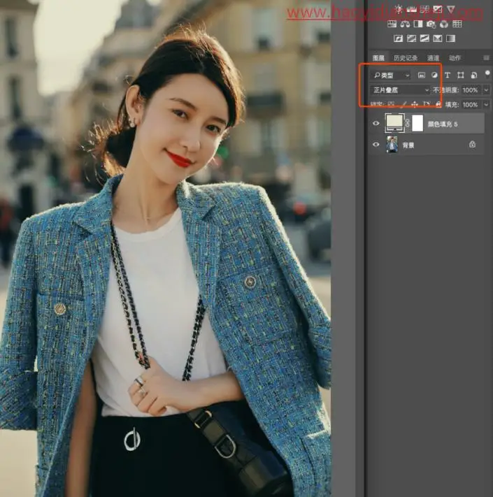混合模式，详解正片叠底、滤色、柔光在人像中的运用_www.haoyidiansheji.com