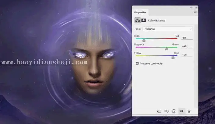 场景合成，用PS合成一个抽象的超现实科幻人物_www.haoyidiansheji.com