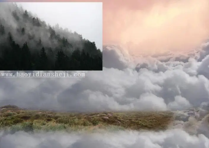 童话场景，合成鲸鱼城堡童话场景_www.haoyidiansheji.com